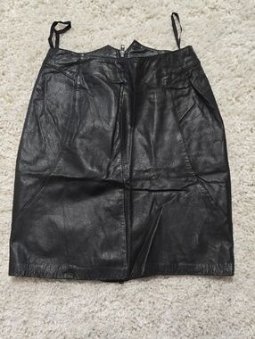 Avanti Leather Midi Skirt Full Zipper Back Genuine Leather Size 6